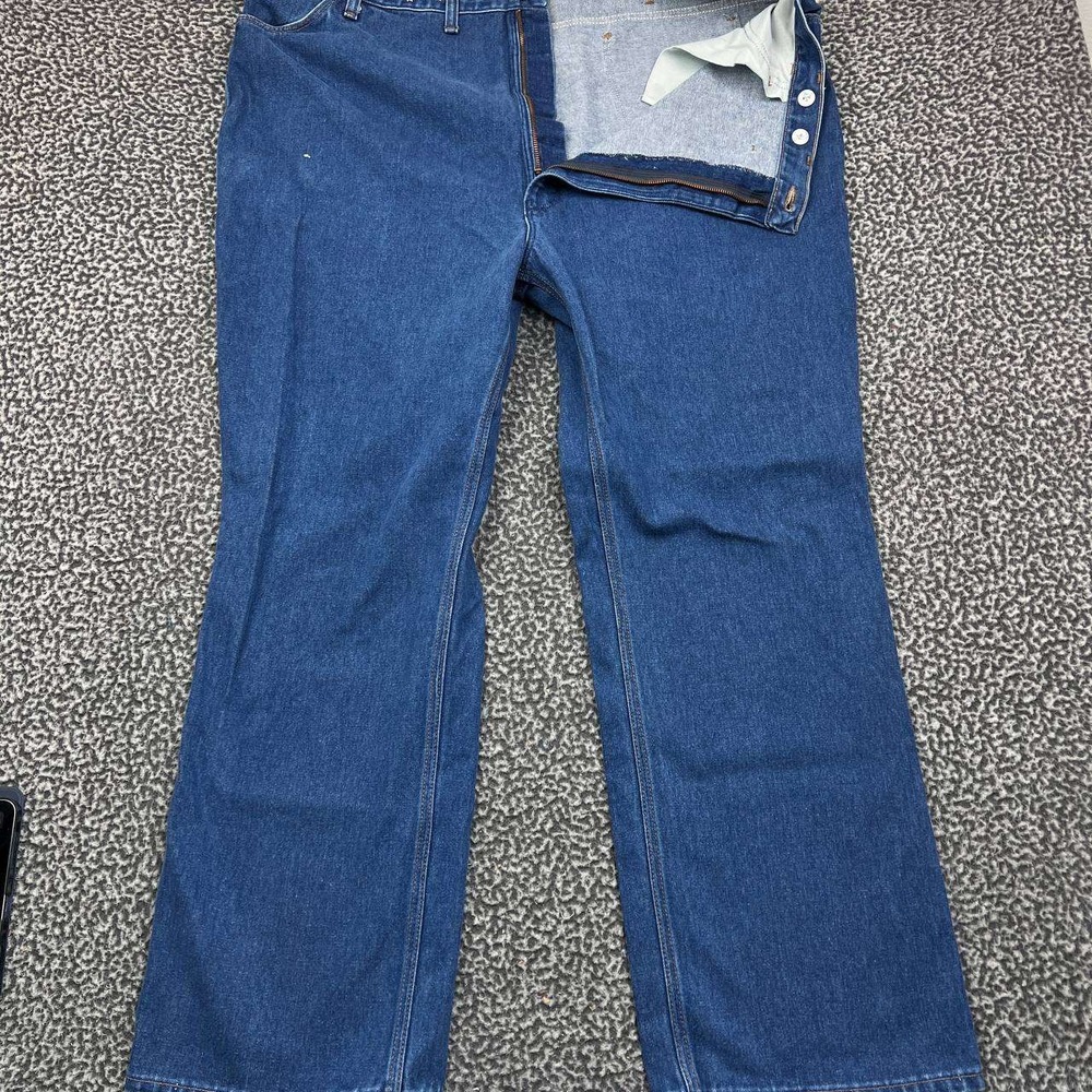 Vintage Wrangler Jeans Men 48x32 Blue Denim Pants Straight Outdoor Pocket